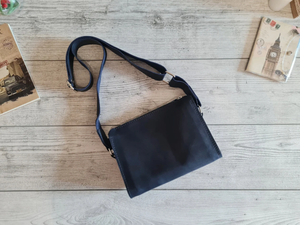 Blue Leather <b>Shoulder</b> <b>Bag</b> Handmade <b>Small</b> Crossbody Purse Personalized Handbag for Women Cross Body Gift for Her - Product Image 1