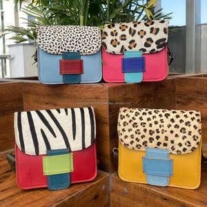 New Fashion Women's Animal Print Recycled Leather Crossbody <b>Bag</b> High Quality Luxury <b>Designer</b> Colorful Leather Shoulder Flap <b>Bags</b> - Product Image 4