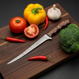 UMAR FAROOQ Custom Handmade Eco-Friendly Dishwasher <b>Safe</b> Ambidextrous Modern Forged 2.0mm Thickness Fillet <b>Knife</b> 8-9.9in - Product Image 5