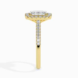 Elegant <b>Emerald</b> Cut Moissanite Halo Engagement <b>Ring</b> Sparkling Side Stones Trendy Gold/<b>Silver</b>/Rose Gold Plated Wedding Party - Product Image 3