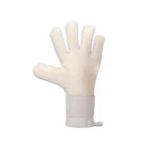 Football Goalkeeper Gloves Full Finger Non Slip Breathable Adjustable Wrist <b>Strap</b> Unisex White PU Microfiber Latex - Product Image 3