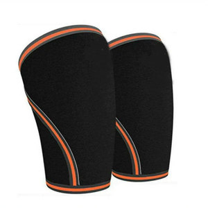 Genouillères fines respirantes en néoprène avec bordure orange, design à enfiler pour une protection contre les chocs, pour femmes, toutes saisons - Product Image 5