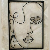 Art mural en métal abstrait minimaliste fait à la main, visage de femme, pour salon, chambre à coucher, hôtel, décoration intérieure