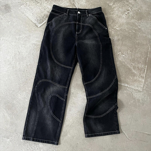 Customized Printed Solid 100% Cotton Winter Denim Jeans <b>Jacket</b> & Pants Sets for Men High Quality 2 in 1 Vintage Style - Product Image 3