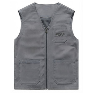 Mens Heavy Duty <b>Canvas</b> <b>Work</b> Vest Wholesale Supplier Utility Sleeveless <b>Jacket</b> With Chest Pockets Lower Storage Compartments Vest - Product Image 1