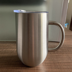 Gobelet à vin personnalisé en acier inoxydable à double paroi isolé, tasse de voyage en forme d'œuf, 12 oz avec poignée - Product Image 6