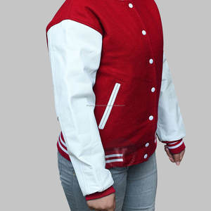 Veste universitaire de haute qualité pour hommes hiver chaud laine cuir style lycée fermeture à bouton broderie personnalisée baseball - Product Image 5