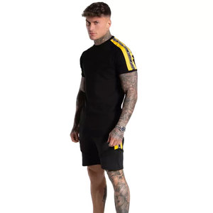 Men's Summer Casual Solid Pattern Jogging Training <b>Set</b> Two-Piece T-Shirt and Shorts 100% Cotton Lightweight Breathable <b>Twin</b> <b>Set</b> - Product Image 1