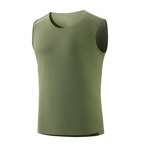 Débardeur de sport et fitness pour homme, col rond, en coton fin, respirant, couleur unie, idéal pour l'été - Product Image 1