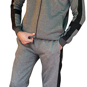 Men's Gray Tracksuit Full <b>Zip</b> <b>Hooded</b> Casual Sportswear Breathable Polyester Cotton Autumn Wear Regular Fit Side Pockets - Product Image 5
