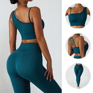 Ropa Deportiva para Mujer, Camiseta de Yoga sin Costuras de Color Sólido, Manga Larga, Top Corto para Entrenamiento, Secado Rápido, Transpirable, Conjuntos de Yoga - Product Image 2