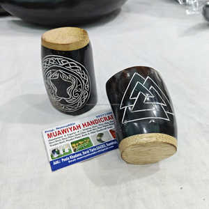 Mug à boire en corne de buffle de qualité supérieure, style Viking, avec tasse à corne courte et ouvre-bouteille, mug médiéval en corne à prix avantageux - Product Image 6