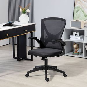 Sedia da Ufficio Ergonomica Nera con Supporto Lombare, Altezza Regolabile, Braccioli Ribaltabili, Design Contemporaneo per Dirigenti e Scrivanie - Product Image 2