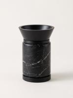Brûleur d'encens de luxe en marbre naturel avec bol métallique, diffuseur d'arômes moderne en pierre naturelle pour huiles essentielles, décoration intérieure