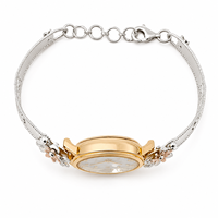 Bracelet-montre analogique en argent sterling 925 avec zircone cubique, finition polie, mouvement à quartz, élégant, cadeau pour femme, idéal pour les soirées, en métal tendance