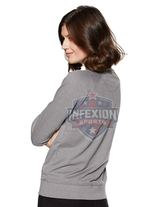 Sudadera de Manga Larga con Cuello Redondo Gris para Mujer, con Bolsillos, Transpirable, de Punto, Informal, de Verano, 100% Algodón, Manga Larga - Product Image 4