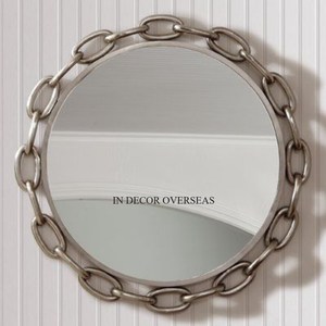 High In Demand <b>Round</b> Mirror <b>Frame</b> With Peacock Feather Design Antique Silver Finish Decorative Wall Art For Home Interior - Product Image 4