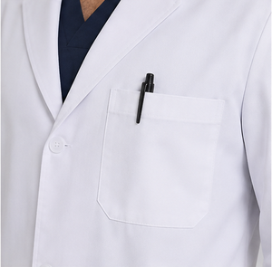 Blouse de laboratoire blanche en gros pour hommes, uniforme de médecin à manches longues, vêtement de travail médical respirant en polycoton, logo hôpital pharmacie - Product Image 4