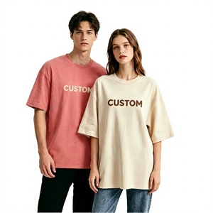 2026 Short Long Sleeve 300 GSM Custom Logo Front Breathable Casual Men's & Women Oversized <b>Polyester</b> Cotton T-shirt - Product Image 6