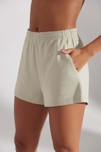 Shorts de sport pour femmes en pierre calcaire personnalisés, best-sellers, avec poches, design à enfiler, taille haute et respirants - Product Image 4