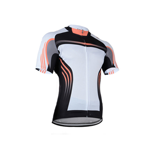 Men's <b>Cycling</b> <b>Jersey</b> Set Short Sleeve <b>White</b> Black Orange Sport Kit - Product Image 3