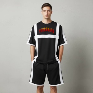 Conjunto de Camiseta y Pantalones Cortos de Verano para Hombre, Talla Grande, Transpirable, Ecológico, Cuello Redondo, Personalizado OEM - Product Image 5