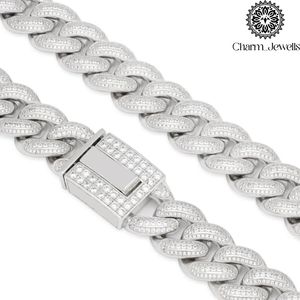 สร้อยคอเงินแท้ 925 ประดับโมอิสซาไนต์สำหรับผู้ชาย จาก Charm_Jewells ชุบโรเดียม สไตล์ฮิปฮอป เหมาะสำหรับใส่ทุกวัน - Product Image 4