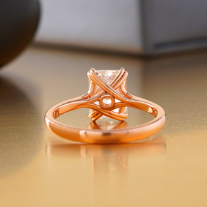 Anillo de Compromiso con Diamante Cultivado en Laboratorio de Corte Radiante de 2.00 CT, Oro de 14K, VVS-VS DEF, Solitario Moderno, Oro Blanco y Amarillo Sólido de 14K - Product Image 4