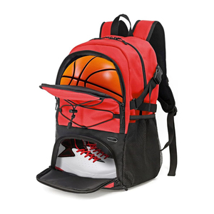 Red Basketball <b>Backpack</b> with Shoe Compartment and Ball Holder Large Waterproof Sports Bag for <b>Training</b> Basketball School - Product Image 6