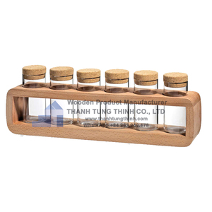 Étagère à épices en bois de haute qualité, organisateur multi-niveaux pour le rangement de cuisine, avec plusieurs épices présentées, fabriqué au Vietnam - Product Image 4