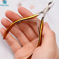 Coupe-cuticules professionnel en acier inoxydable doré poli miroir, coupe-ongles tranchant à large ouverture pour doigts larges