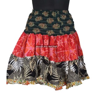 For Girl Gypsy <b>Patchwork</b> Mini Rara Hippy Boho Festival <b>Skirt</b> Boho Stylish Multi Color Patch Cotton Mini Sexy <b>Skirt</b> For Summer - Product Image 1