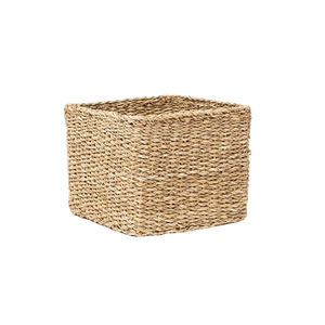 Panier de rangement tissé en herbe naturelle avec corde de coton Doublure en paille de style Ins faite à la main et poignée de transport pour l'organisation - Product Image 4