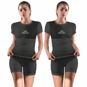 Conjunto de 2 piezas para mujer, superventas, nueva llegada, algodón, conjuntos de mujer con logo personalizado impreso, conjuntos de camisetas y pantalones cortos para mujer - Product Image 5