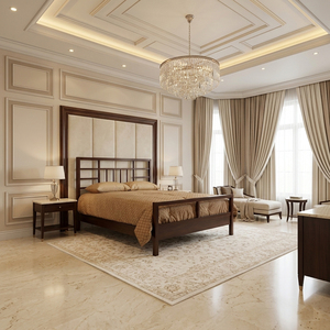 Cama de Plataforma Kyoto King de Madera de Teca Sólida, Diseño Minimalista Japonés, Estructura de Madera Duradera de Primera Calidad, Muebles de Dormitorio de Lujo - Product Image 3