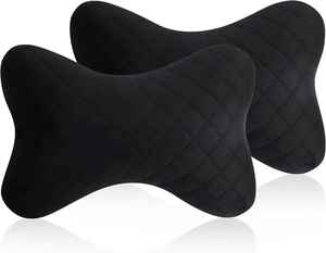 Confortable voiture appui-tête cou coussin respirant velours os forme mémoire rempli de mousse anti-dérapant amovible lavable siège oreiller - Product Image 3