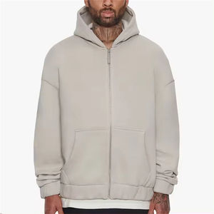 Sudadera con capucha y cremallera para hombre, personalizada al por mayor, con logo impreso en relieve, tipo cárdigan, con cremallera extragrande, fabricante - Product Image 1