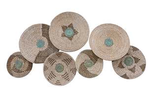 Assiette murale tissée en jonc de mer naturel, faite à la main, écologique, décoration rustique pour la maison, taille personnalisée, cadeau pour hôtel, complexe hôtelier, restaurant - Product Image 1