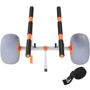 Heavy Duty 12FT Kayak Cart <b>Foldable</b> Canoe <b>Trolley</b> 6.69\" 17.32\" Tires Adjustable Width 350 Lb Weight Hand Cart <b>Trolleys</b> - Product Image 6