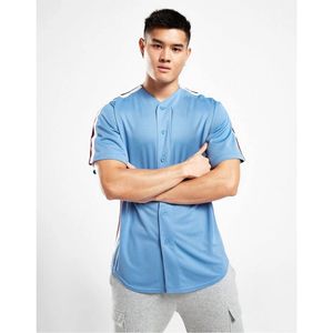 Camiseta de Béisbol para Hombre, con Botones, Logotipo del Equipo Personalizado, Estampado a Rayas, Ropa Deportiva, Talla Grande, Sin Mangas, Antibacteriana - Product Image 4