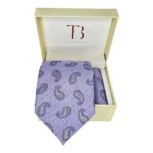 Conjunto combinado de cachemir y corbata de Cachemira de talla grande para mujer con patrón amplio de Paisley - Product Image 2