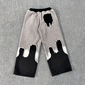 Pantalon de survêtement harem surdimensionné vintage en molleton 100 % coton pour homme, style hip-hop streetwear, personnalisable OEM - Product Image 2