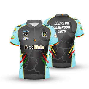 Maillot de snooker personnalisé à manches courtes avec fermeture éclair, respirant et à séchage rapide - Product Image 2