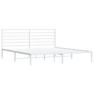 Telaio letto in metallo 72 \ "x83.9 \" bianco con testiera senza materasso - Product Image 5