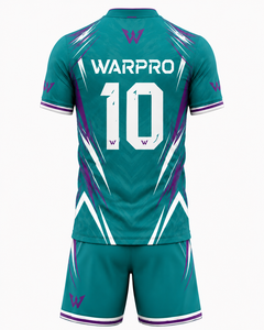 ชุดฟุตบอลวาร์โปรสำหรับผู้ชาย ชุดแข่งขันวันสำคัญ เสื้อและกางเกงขาสั้นแบบซับลิเมชั่น ชุดทีมกีฬาฟุตบอล ชุดยูนิฟอร์มทีมฟุตบอล แห้งเร็ว - Product Image 2