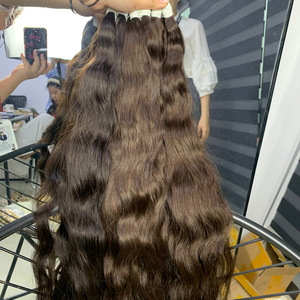 Precio de fábrica Extensiones vietnamitas de 24 pulgadas Textura ondulada natural sin enredos suaves Súper doble dibujado - Product Image 5