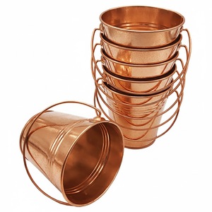 Pot de fleurs en métal bronze finition or avec poignée, style rustique pour jardin, décoration de plantes vertes, utilisation extérieure - Product Image 6