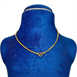 สร้อยคอทองคำ 22K แบบบาฮูบาลี 916 ฮัลล์มาร์ค สำหรับเด็ก งานแฮนด์เมด เครื่องประดับทองอินเดีย ขายส่ง - Product Image 2