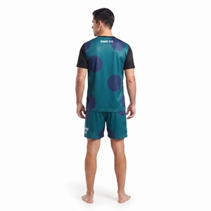 Conjunto de camiseta y pantalón corto de entrenamiento de fútbol personalizado para hombre, cuello redondo, para adultos, 100% poliéster, ropa deportiva con diseño sublimado - Product Image 6