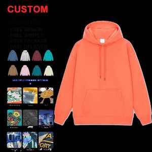 เสื้อสเวตเชิ้ตโอเวอร์ไซส์สีสันตามสั่ง พร้อมลายปักพิมพ์ลาย ดีไซน์เสื้อครอปมีฮู้ดสำหรับฤดูหนาว สไตล์สตรีทแวร์ เสื้อฮู้ดแบบสั่งทำ - Product Image 4